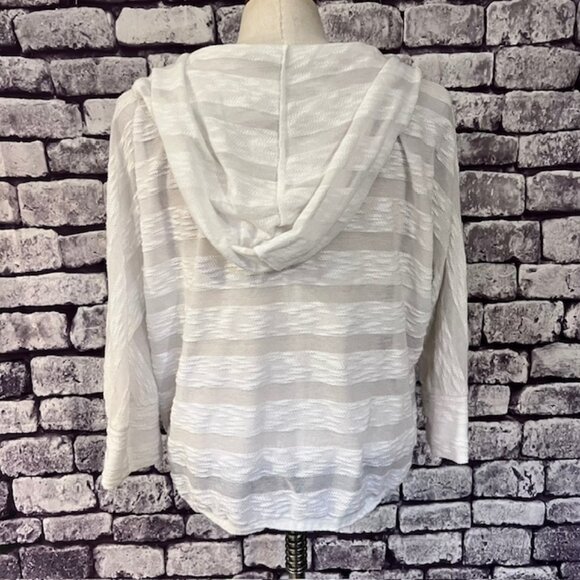 INC Whtie Semi Sheer 3/4 Sleeve Blouse Size L - Picture 6 of 9